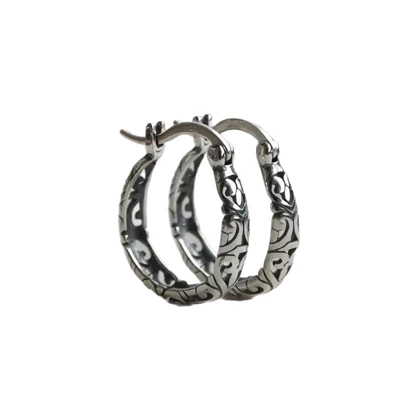 Geometric Hollow Flower Earrings Women's Vintage Fashion