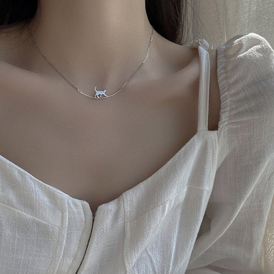 Cute Climbing Cat Pendant Necklace For Women