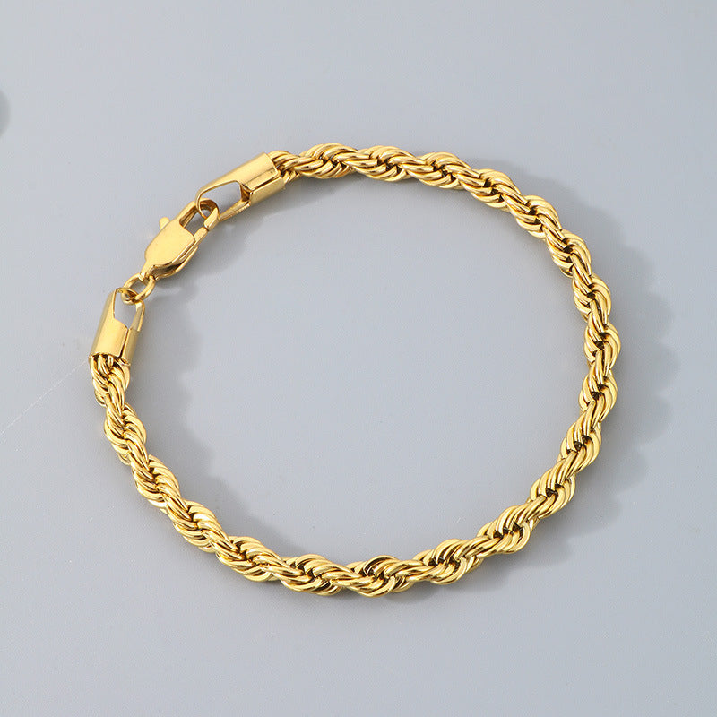 Hip-hop Trendy Braided Chain Couple Bracelet Accessory