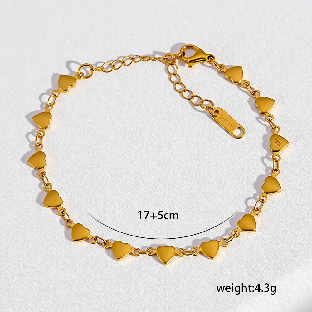Minimalist Titanium Steel Niche All-Match 18K Gold-Plated Bracelet For Women