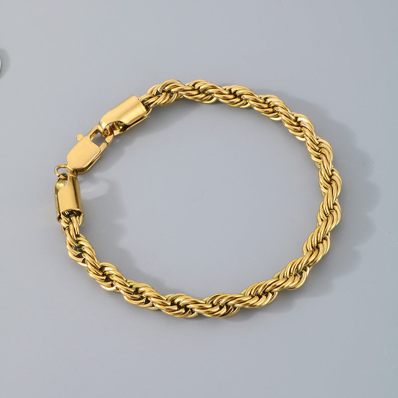 Hip-hop Trendy Braided Chain Couple Bracelet Accessory