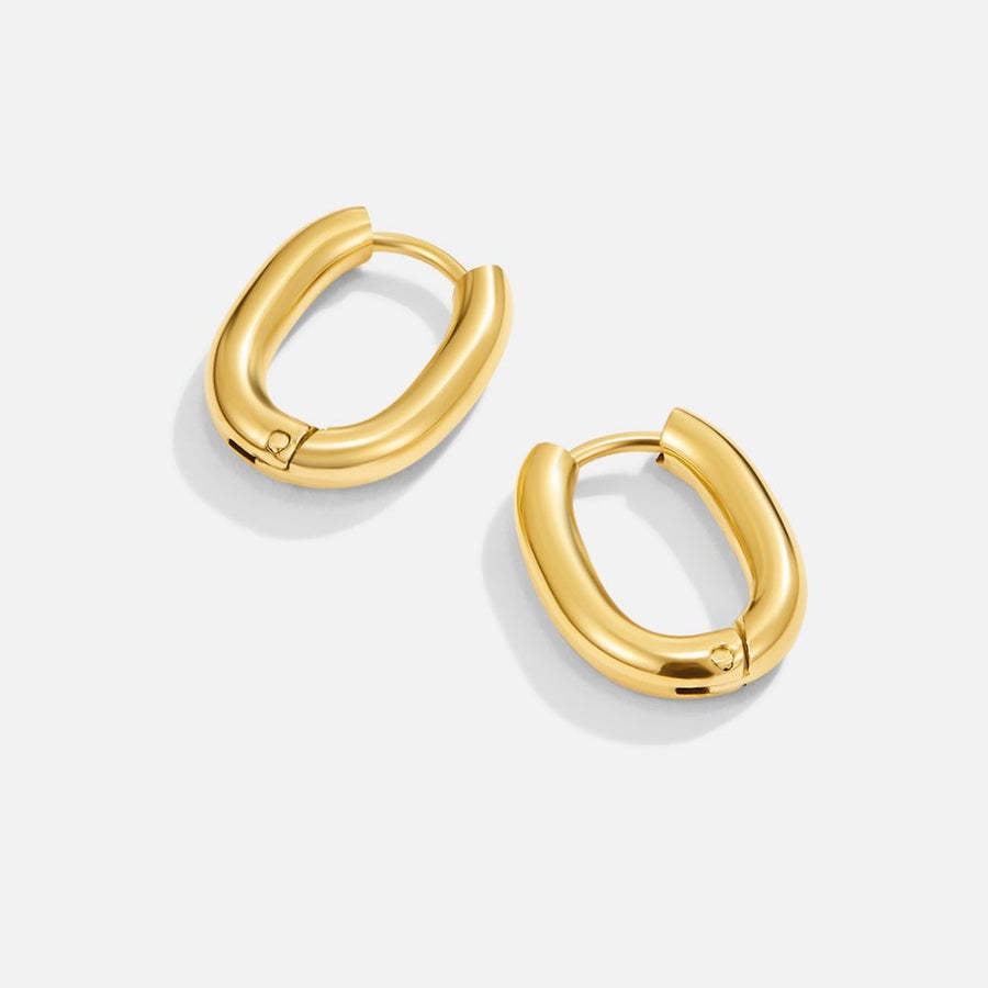 Stainless Steel 18K Gold-Plated Mini O-Ring Earrings