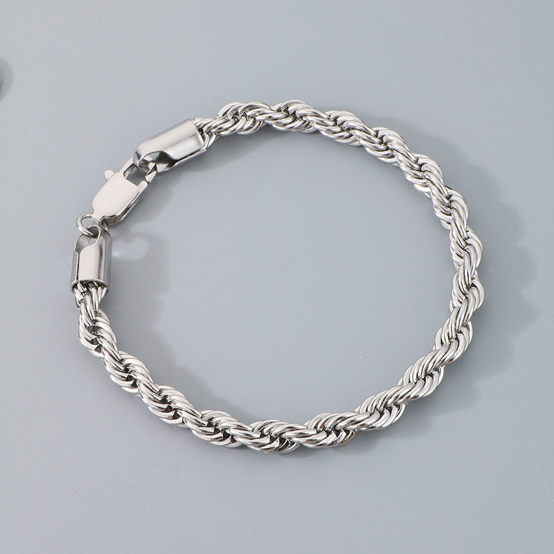 Hip-hop Trendy Braided Chain Couple Bracelet Accessory