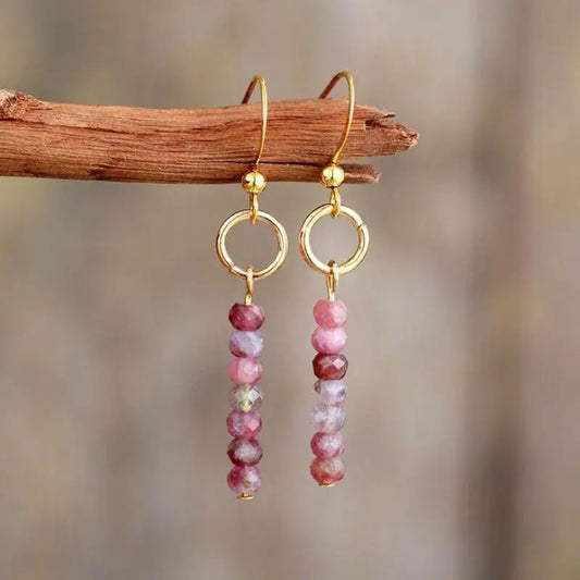 Cherry Red Polygon Earrings Ear Jewelry