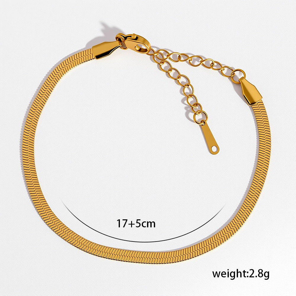 Minimalist Titanium Steel Niche All-Match 18K Gold-Plated Bracelet For Women