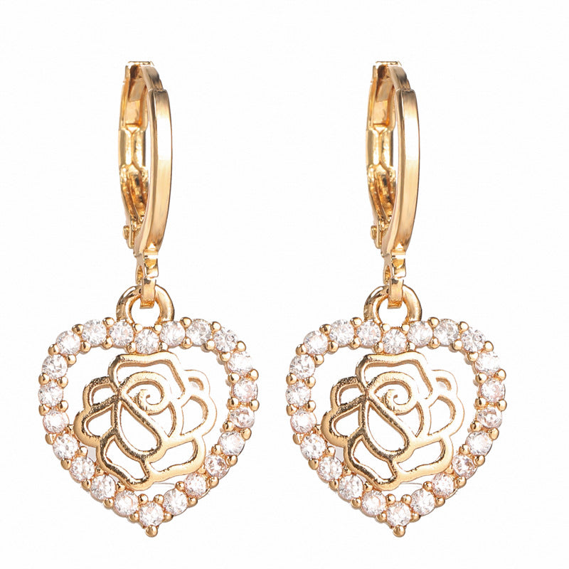 Fashionable Copper Earrings Heart, Triangle, And High Heel Design