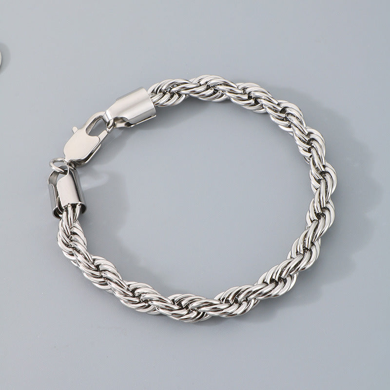 Hip-hop Trendy Braided Chain Couple Bracelet Accessory
