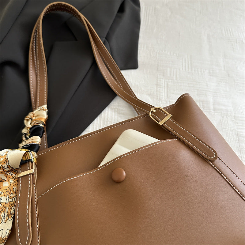 Womens Simple Casual High-Capacity Shoulder Bag