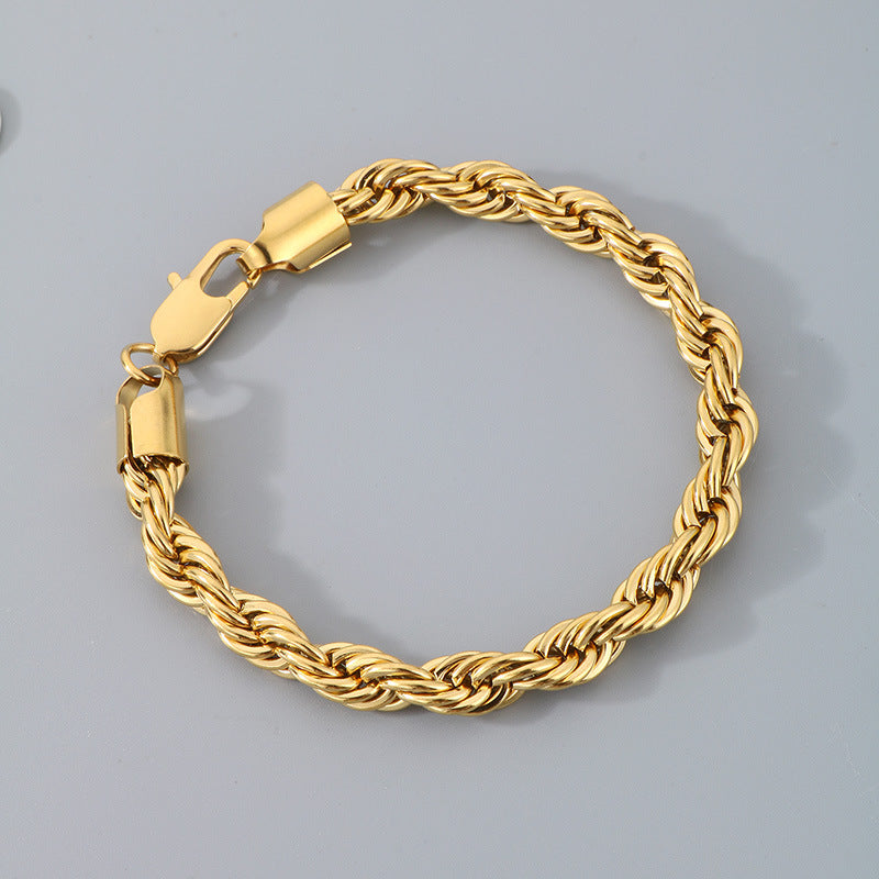 Hip-hop Trendy Braided Chain Couple Bracelet Accessory