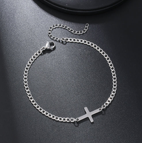 Fashionable Stainless Steel Cross Bracelet For Men