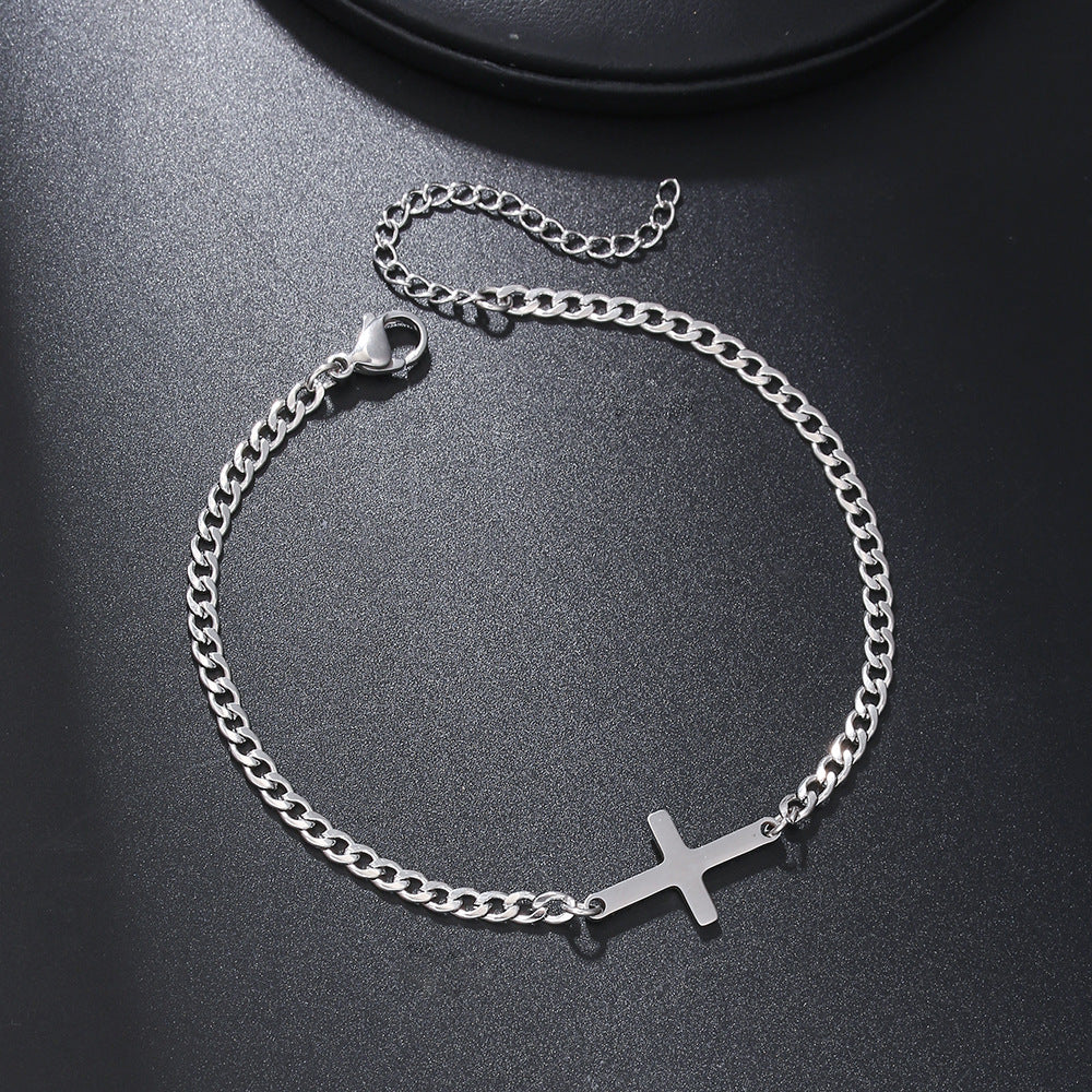Fashionable Stainless Steel Cross Bracelet For Men
