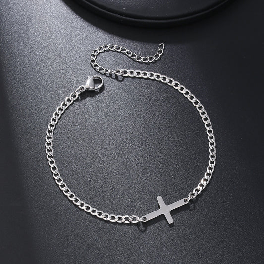 Fashionable Stainless Steel Cross Bracelet For Men