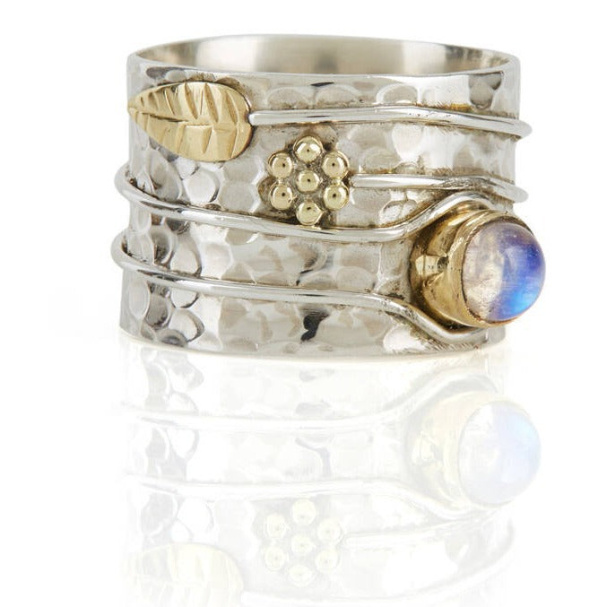 Moonstone Double-Color Plated Ring For Men And Women